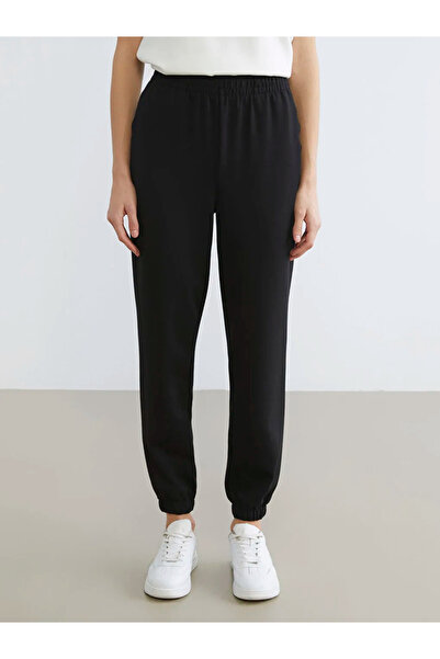 LC Waikiki Black Elastic Waist Women's Jogger Sweatpants