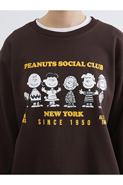 LC Waikiki Maro Snoopy cu imprimeu supradimensionat Hanorac gros pentru femei...