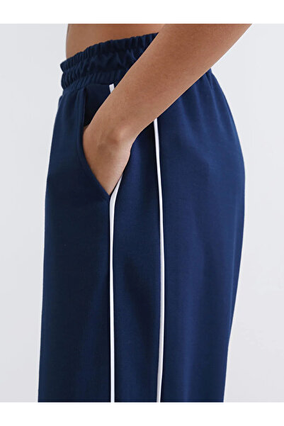 LC Waikiki Navy Blue Elastic Waist Modal Blend Women's Sports Sweatpants