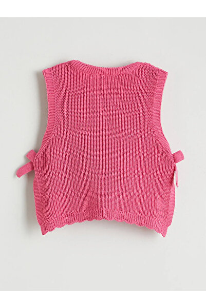 LC Waikiki Pembe Baskılı Poplin Kız Çocuk Gömlek ve Süveter