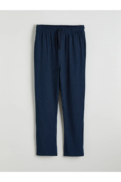 LC Waikiki Navy Blue Standard Fit Striped Men's Pajama Bottoms