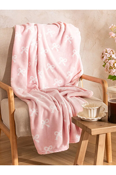 LC Waikiki Pink Bow Printed Tv Blanket 100X150 cm