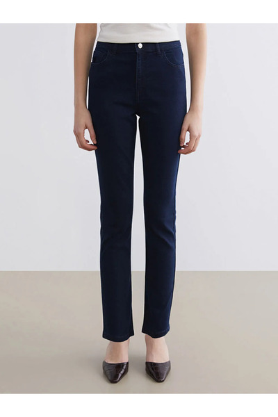 LC Waikiki Μαύρο γυναικείο τζιν παντελόνι εφαρμοστό