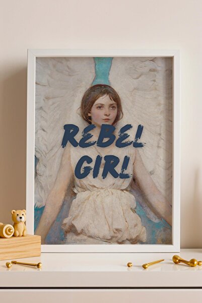 Saturn Abbott Handerson Thayer Angel Rebel Girl Framed Painting Classic Portr...