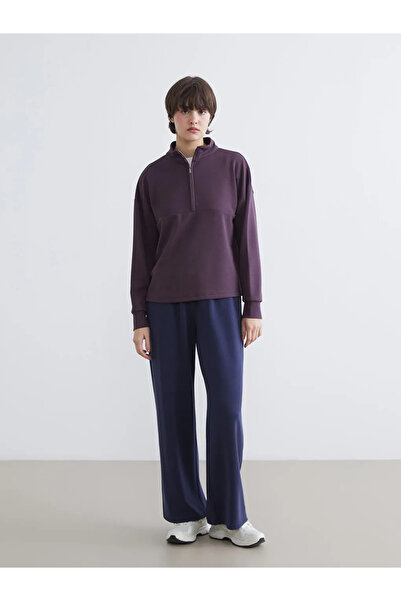 LC Waikiki Plum Stand Collar Women's Sweatshirt