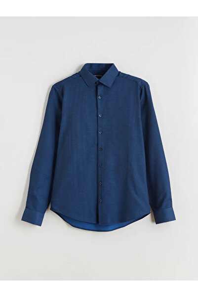 LC Waikiki Cămașă pentru bărbați, slim fit, bleumarin, tip Dobby
