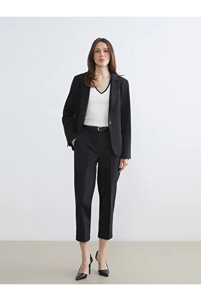 LC Waikiki Black Women's Cigarette Pants with Belt