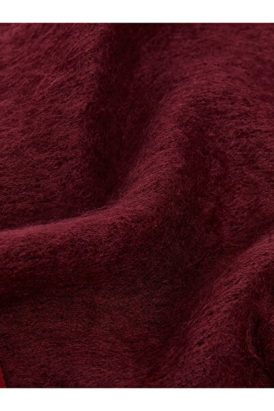 LC Waikiki Burgundy Tasseled Men's Scarf