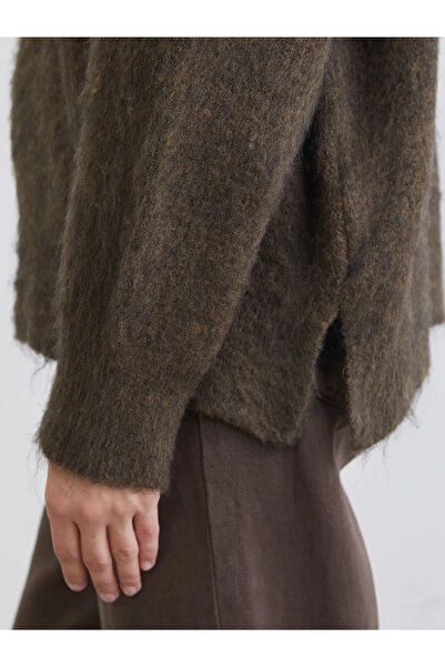 LC Waikiki Pulover tricotaj pentru femei kaki guler rotund