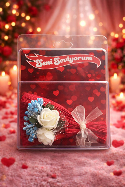 KZNovaStyle باقة ورد صغيرة رومانسية مكتوب عليها 'أحبك' - وردة بيضاء، هدية خاص...