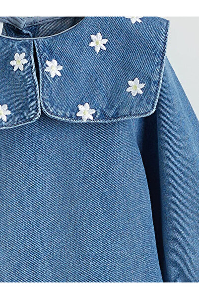 LC Waikiki Blue Peter Pan collar Baby Girl Jean Dress