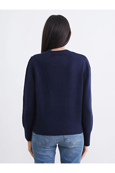 LC Waikiki Navy Blue Crew Neck Women's Knitwear Sweater