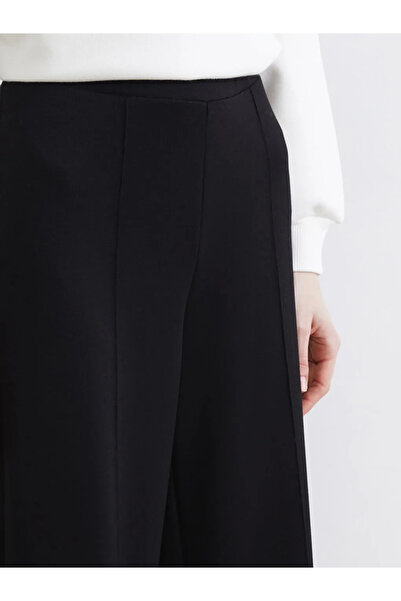 LC Waikiki Black Elastic Waist Wide Leg Women's Sweatpants