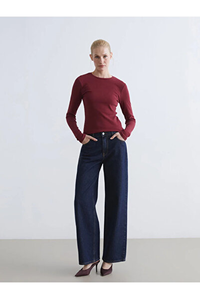 LC Waikiki Claret Red Crew Neck Women's Bodysuit