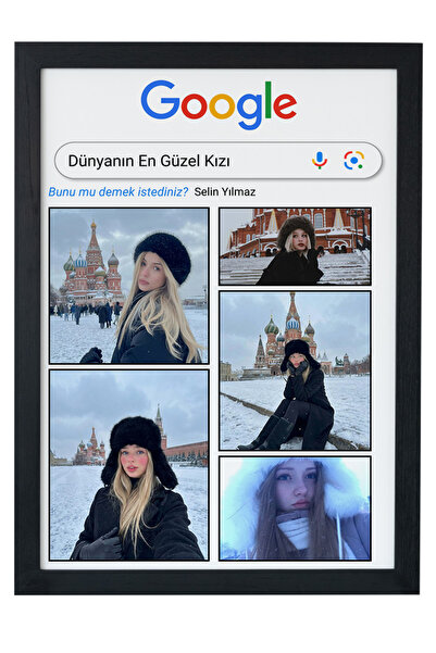 gxe.art Google Arama Konseptli Kişiye Özel Poster – Dünyanın En Güzel Kızı Ta...