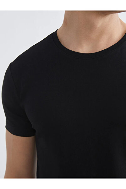 LC Waikiki Black Crew Neck Short Sleeve Men's Undershirt