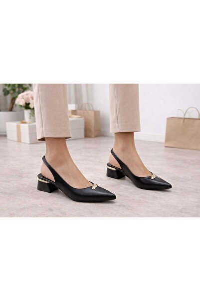 Macelife Women's Pointed Toe Open-Back Heeled Casual Shoes