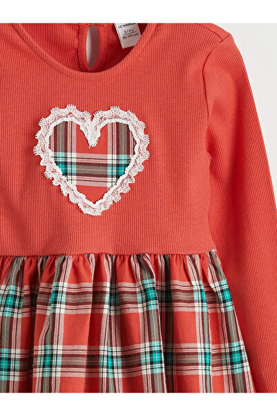 LC Waikiki Crvena Karirano haljina za devojčice