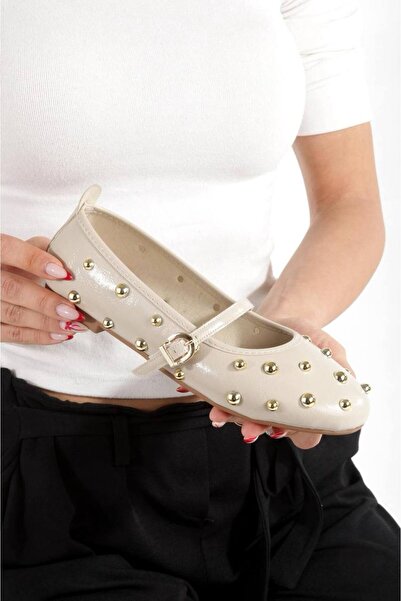 SH SİLVER MODA New Season Ballerina Shoes Shiny Artificial Leather Inside Ort...