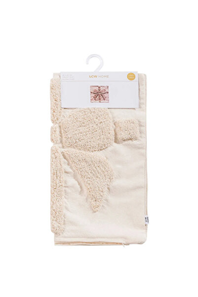 LC Waikiki Beige Bow Printed Plush Throw Pillow 45X45 cm