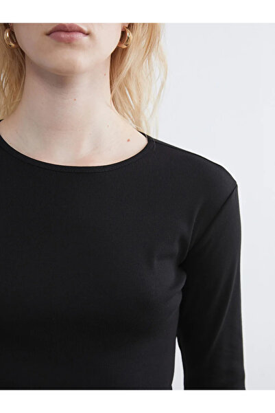 LC Waikiki Μαύρο γυναικείο κορμάκι με λαιμόκοψη