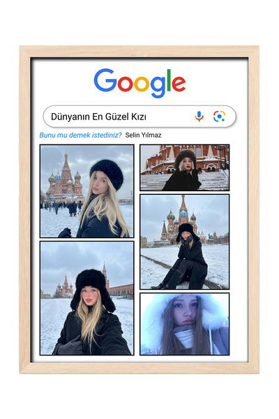 gxe.art Google Arama Konseptli Kişiye Özel Poster – Dünyanın En Güzel Kızı Ta...