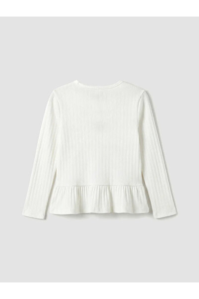 LC Waikiki Bluză pentru fete ecru cu decolteu tip bicicletă și fundă