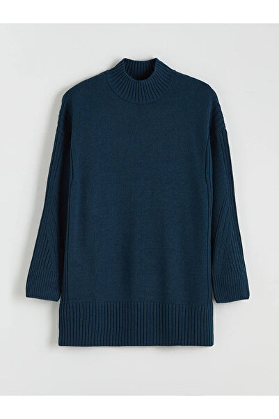 LC Waikiki Green Half Turtleneck Women's Knitwear Tunic