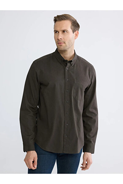 LC Waikiki Khaki Regular Fit Gabardine Men's Shirt