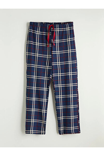 LC Waikiki Navy Blue Crew Neck Bear Teddy Printed Women's Pajama Set