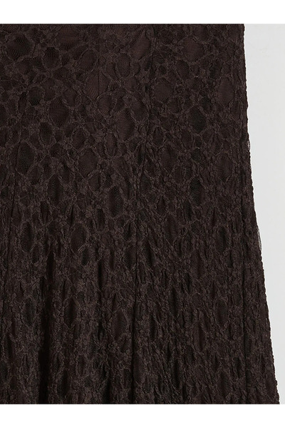 LC Waikiki Brown Elastic Waist Lace Ruffle Skirt