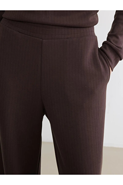 LC Waikiki Brown Striped Soft Touch Women's Sweatpants