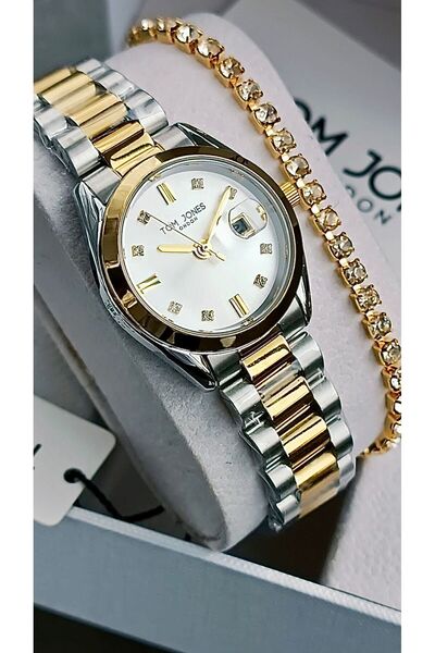 Tom Jones New Model Zircon Stone Women's Wristwatch+Bracelet Gift