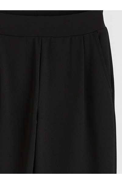 LC Waikiki Black Loose Fit Women's Pleated Trousers