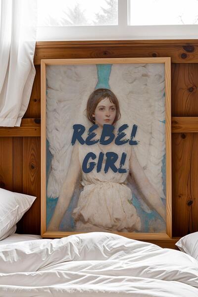 Saturn Abbott Handerson Thayer Angel Rebel Girl Framed Painting Classic Portr...