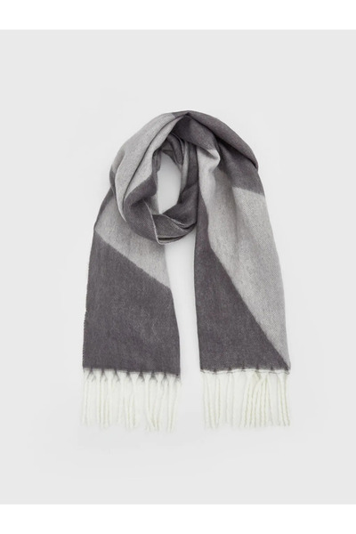 LC Waikiki Women's Tasseled Scarf in Gray