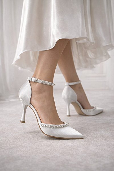 Firibu Pantofi de mireasă din satin |   Curea de gleznă cu vârf ascuțit și ca...