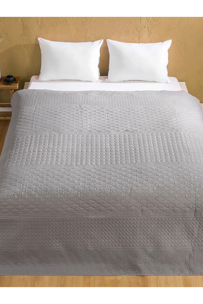 LC Waikiki Gray Quilted Patterned Double Bedspread 200X220 cm