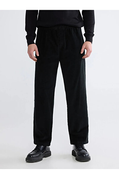 LC Waikiki Black Comfortable Fit Velvet Men's Trousers