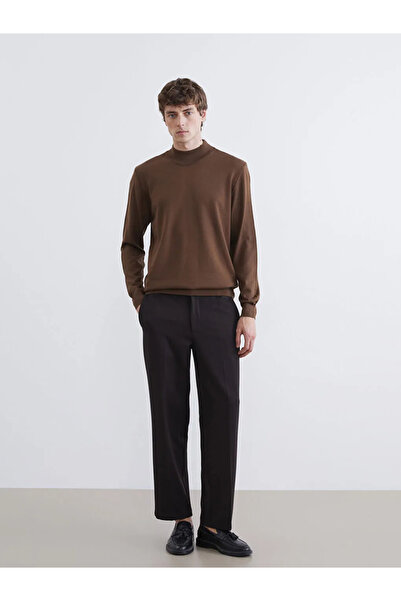 LC Waikiki Beige Half Turtleneck Wool Blend Men's Knitwear Sweater