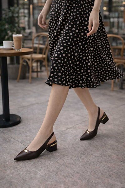 Macelife Women's Pointed Toe Open-Back Heeled Casual Shoes