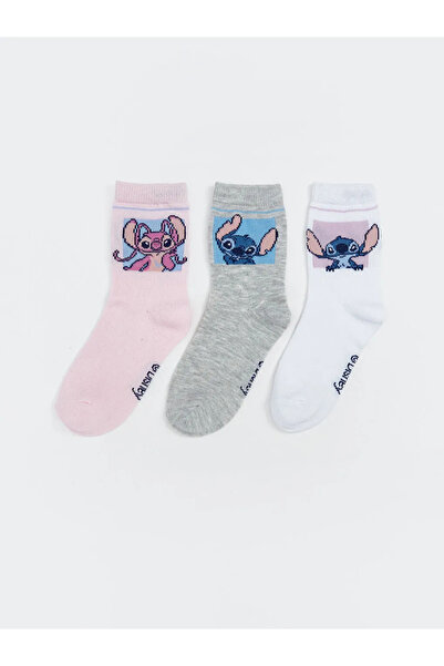 LC Waikiki 3-пакет бели чорапи с шевни мотиви за момичета