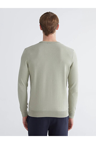 LC Waikiki Green Crew Neck Men's Knitwear Sweater