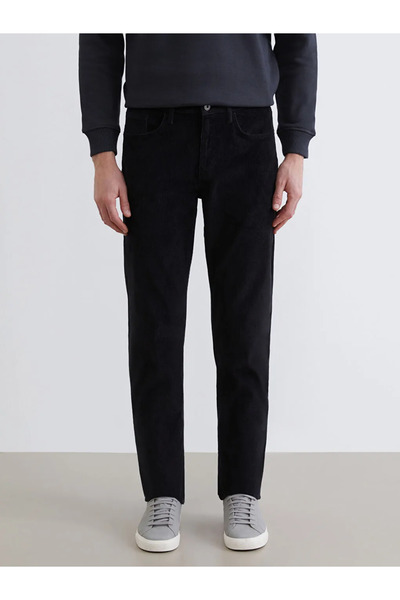 LC Waikiki Black Standard Fit Velvet Men's Chino Pants