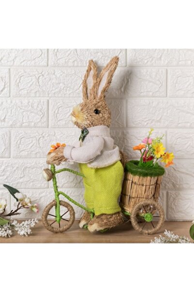 OEM Easter Decorative Figure of Rabbit with Bicycle 42cm