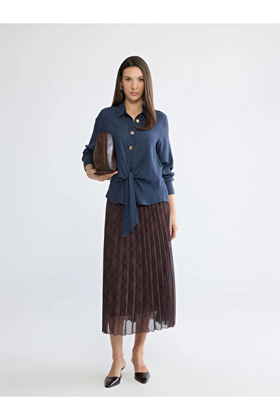 LC Waikiki Blue Front Tie Women's Shirt