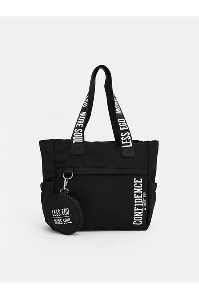 LC Waikiki Τσάντα ώμου για κορίτσια με στάμπα μαύρου κειμένου