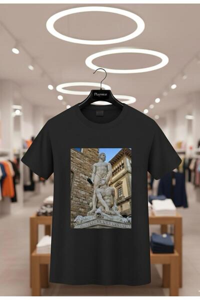 playwear تي شيرت PLAY WEAR للجنسين بقصة فضفاضة مطبوع عليه ITALY V8 برقبة دائرية