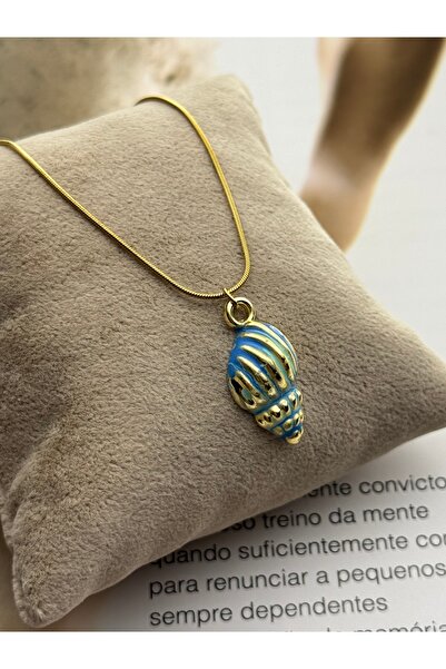 roshel Vip Series Gold Color Enamel Steel Necklace with Sea Shell Figure – Ta...