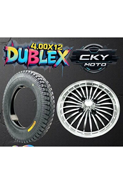 Bix 12 inç çelik jant dubleks lastik 3 teker kasalı 12 x 400 lastik li
